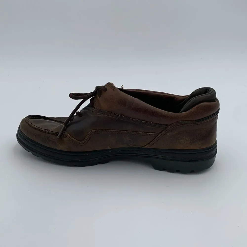 Vintage Timberland brown leather lace up boat shoes